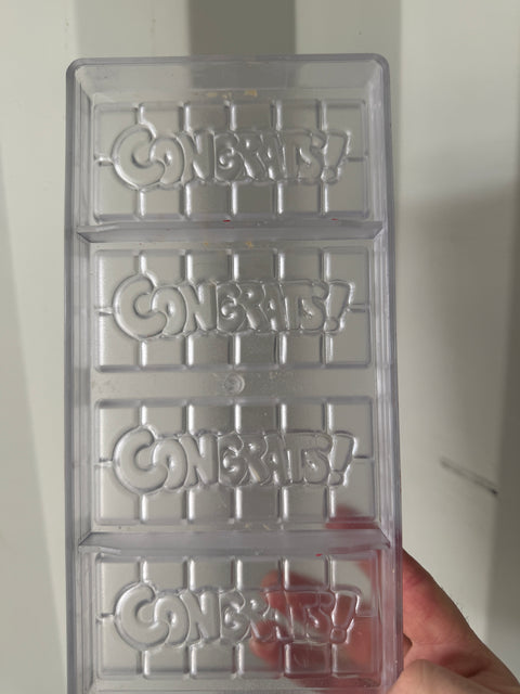 Chocolate world ‘Congrats’ Bar mould x 5