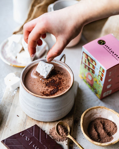 Hot Chocolate - Scorched Almond & Fiji Raki Raki Milk Chocolate Hot Chocolate - MiannChocolateFactory